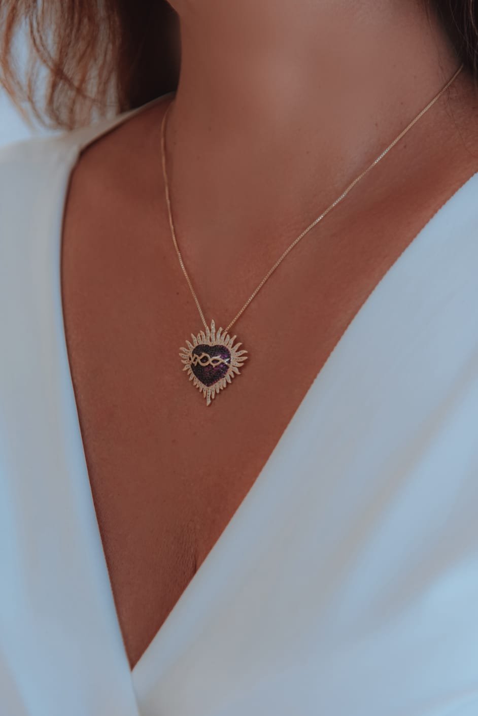 Colar Coração Sagrado Coração de Jesus