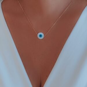 Colar Madre Pérola Olho Grego