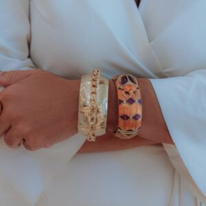 Pulseira Escaravelho Vitral Bicolor