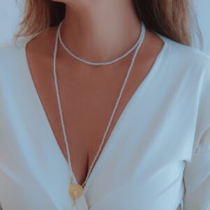 Colar Terço Microperola Medalha São Bento