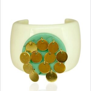 Bracelete com Moedas White/Turqueza