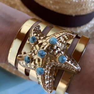 Bracelete Estrela Gold com Pérola